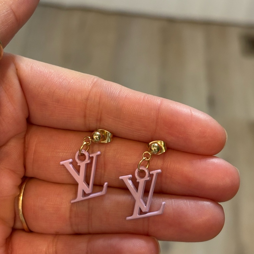 Lv gold and lavender Earrings